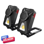 2 Pack  X1 Rechargeable WorkLight With Bluetooth Speaker  700 Lumens Torch