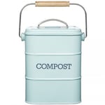 Kitchen Craft Living 3 Litre Nostalgia Vintage Compost Bin with Lid - Blue