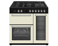 90cm 3 Cavity Dual Fuel Cream Range Cooker