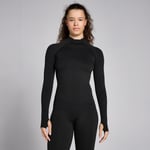 MP Women's Lifestyle Waffle Seamless Long Sleeve Top - Black - S