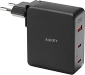 Aukey Pa-B7o, 1Xusb-A, 2Xusb-C, 140W Gan Network Charger (Black)