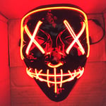 LED-glödmask EL-tråd lyser upp The Purge-filmdräkten Red