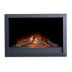 Adam Toronto Electric Wall Inset Fire with Logs & Remote Control in Black