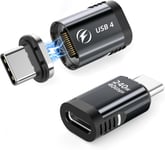 Lot de 2 adaptateurs USB C magnétiques 240 W, Adaptateur magnétique USB C 24 Broches 180 degrés de Type C avec Transfert de données USB4 40 Gbit/s vidéo 8K 60 Hz pour Thunderbolt 3/4, MacBoo.[G86]