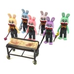 6Pcs Silent Hill 3: Robbie The Rabbit Nendoroid With Stretcher truck Figures Toy