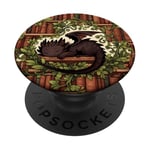 Livres Cute Black Dragon | Cottagecore Book Lover & Bookworm PopSockets PopGrip Adhésif