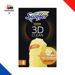 Swiffer Duster Plumeau 3D Clean, Plumeau 360°, 5 Recharges, Attrape Poussière