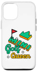 Coque pour iPhone 13 Pro Mini joueur de golf pour femme et fille