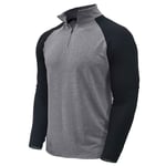 Mens Funnel Neck Sweater Long Sleeve Half Zip Pullover Soft  Top Polo for Men