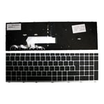 UK Layout Silver Frame Backlit Black Keyboard For HP ProBook 470 G5