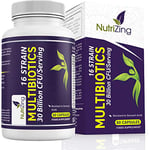 NutriZing Bio Cultures Complex Probiotics for Gut Health - High Strength 30 Billion CFU with 16 Bacterial Cultures - Vegan Gut Health Supplements - Probiotics for Men & Women - Made in UK