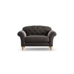 Habitat Brooker Velvet Cuddle Chair - Grey Ash Leg Slate