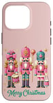 iPhone 16 Pro Preppy Pink Nut cracker Merry Christmas Cute Xmas Nutcracker Case