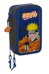 Naruto Ninja - Trousse scolaire avec 36 outils inclus, trousse pour enfant, idéale pour les enfants de 5 à 14 ans, confortable et polyvalente, qualité et résistance, 12,5 x 5,5 x 19,5 cm, couleur