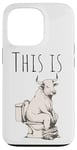 iPhone 13 Pro Funny Bull Sitting on Toilet – Hilarious Animal Adult Joke Case