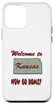 Coque pour iPhone 12 mini Kansas, Welcome to Now Go Home Humorous, Drôle, Blague