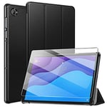 ZtotopCase Coque + Verre Trempé pour Lenovo Tab M10 HD (2ème génération) TB-X306X/TB-X306F, Etui Housse de Protection Pratique Elégant pour Lenovo Tab M10 HD 10.1 2nd gen 2020, Noir