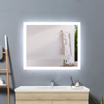 Acezanble 100 x 60 cm miroir salle de bain avec anti-buée, miroir LED horizantal ou vertical, interrupteur tactile, puissance 30w