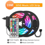 RGB 15m LED slinga RGB5050 Music Sync LED Strip multicolor ColorRGB 15m 5050 LED strip