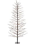 WeRChristmas Pre-Lit Christmas Snow Flocked Twig Tree, 296 Warm White LED Lights, Brown, 5 ft / 150 cm