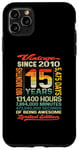 Coque pour iPhone 11 Pro Max 15 ans 180 mois d'être génial né 2010 15ème anniversaire