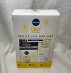 NIVEA Q10 Power Anti Wrinkle Starter Kit with Day, Night & Eye Cream Gift Set