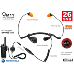 M11 Pro System Inear Neckmic PTT Headset for Motorola DP4000-serie (SNR26, IP68)