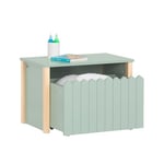 SoBuy Coffre à Jouet pour Enfants Coffre Enfant Table de Chevet pour Chambre d’Enfant, Meuble de Rangement avec 1 Tiroir à roulettes, 60x35x41 cm, Vert KMB96-GR