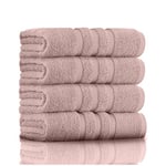 GC GAVENO CAVAILIA Lot de 4 essuie-Mains de qualité supérieure pour Salle de Bain en Coton égyptien 550 g/m², Rose pâle