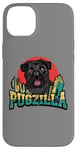 Coque pour iPhone 14 Plus Retro Pug Pugzilla Funny Dog Lover Japanese Movie Poster