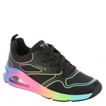 Skechers Women's Tres-air Uno-Rainbow Roads Sneaker, Black Mulit, 8