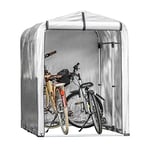 SoBuy Abri de Jardin, Cabane de Jardin Exterieur,Tente de Stockage Multifonctionnel, Garage pour Vélo Extérieur, Rangement Extérieurs, Argent, L120xP176xH163 cm, KLS11