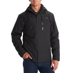 Marmot Homme Ramble Component Jacket, Veste imperméable chaud, Veste de pluie légère à capuche 3 en 1, Imperméable coupe-vent et respirant, Black, XXL