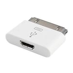 Adaptateur de chargeur blanc micro USB femelle à mâle à 30 broches pour iPad iPod iPhone 4/4S