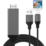 Lightning till HDMI-kabeladapter kompatibel med iPhone-svart Black Black