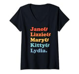 Womens Pride and Prejudice Jane Austen - Bennet Sisters V-Neck T-Shirt