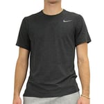 Nike Men M NK BRT TOP SS HPR DRY T-shirt - Black Heather/Metallic Hematite, 3X-Large