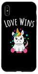 Coque pour iPhone XS Max Mois de la fierté LGBTQ Gay et Lesbian Unicorn Love Wins