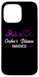 Coque pour iPhone 14 Pro Max Ruban violet pour sensibilisation à la maladie de Crohn Heartbeat Love