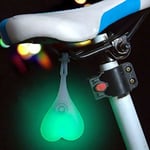 Heart-Shaped Lumière Silicone Boules Vélo Vélo Feu Arrière led Feux De Détresse Nuit Étanche Location Siège Lampe Oeuf(vert)