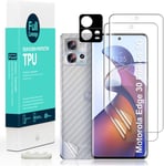 Protecteur D'écran Pour Motorola Edge 30 Fusion 5g(6.5""),2 Films En Tpu Souple,1 Protecteur D'objectif De Caméra,1 Film En Fibre De Carbone,Pas De Bulles,Facile À Installer