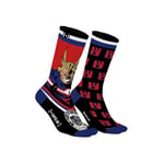 Chaussette Homme My Hero Academia Coton, 1 Paire de Chaussettes Fantaisie Homme All Might, Noir, Rouge, Bleu, Blanc, Taille 43/46