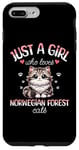 Coque pour iPhone 7 Plus/8 Plus Fille Qui Aime Les Chats Norvégiens Adore Chat Norvégien