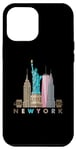 Coque pour iPhone 14 Pro Max New York City Skyline Statue de la Liberté