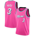 USSU Hěat WǎDě 3# Jersey de Basketball T-Shirts pour Hommes sans Manches Vest de Sport Tops Uniformes Basketball Ventilateur Jersey Uniforme Professionnel, Cool respiran Pink-L