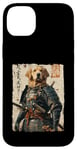 Coque pour iPhone 14 Plus Samurai Dog Warrior Japanese Ukiyo-e Œuvre d'art Chien Samouraï