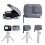 TELESIN Small Carry Case for GoPro Hero 11 Hero 10 Hero 9 9 Black, Pocket Size Protective Case Travel Bag With Half Open Zipper Supports Connecting with Go Pro 10 9 Selfie Stick and Tripod Accessories