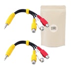 X2 Adaptateur Mini Jack Male Vers 3 Rca Femelle Coaxial Cable Audio Vidéo Flexible Composite Jaune Blanc Rouge Minijack 3.5Mm - Marque Française[VID060186]