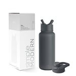 Simple Modern Gourde Isotherme avec Paille et Couvercle à Boire d'un Coup | Gourde Sport Adulte en Acier Inoxydable | Summit | 950ml | Graphite