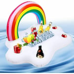 Porte-Boisson Gonflable, Bouées Piscine, Bar Flottant Pour Piscine, Porte Gobelet Piscine, Porte Gobelet Flottant Rainbow Cloud Support, pour Hawaïen